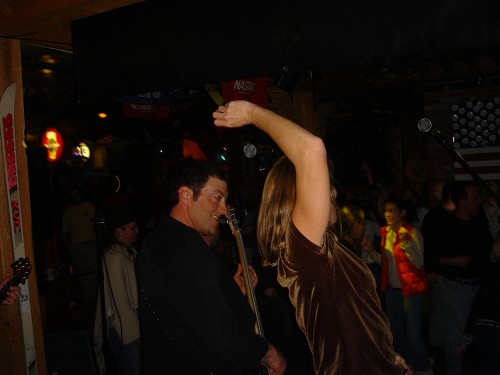 Joey and his stalker fan on stage