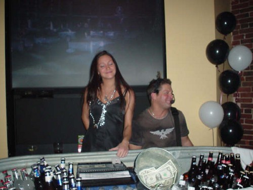 Chad serenading the beer Babe